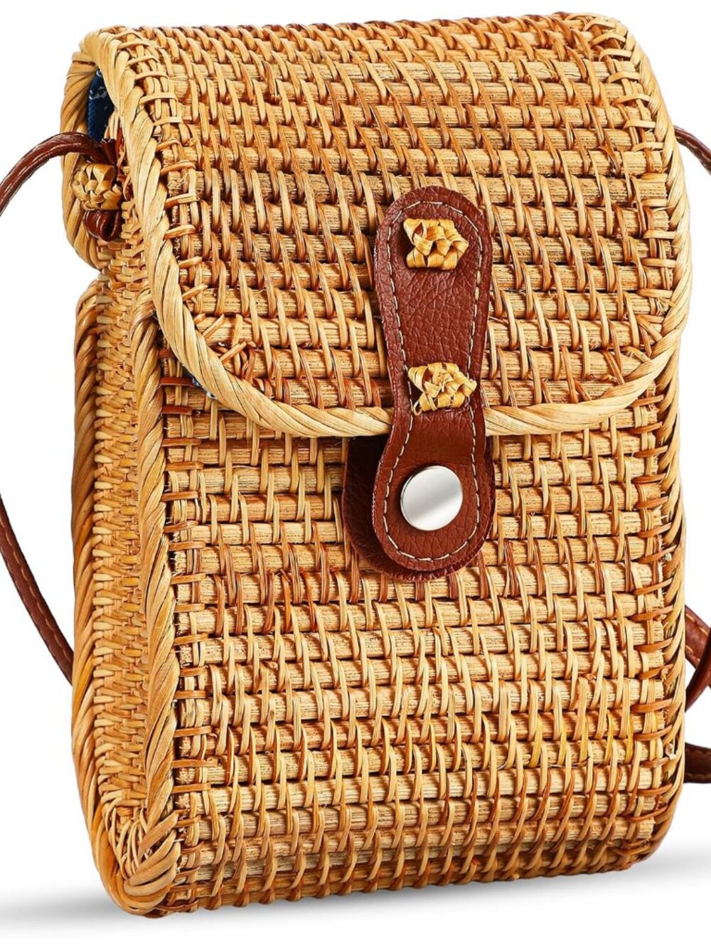 Straw Bag Crossbody Wicker Purses for Women Small Boho Rattan Purse Shoulder Cro